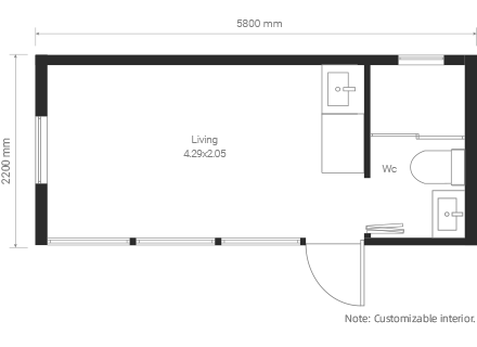 12.5m² Floor Plan