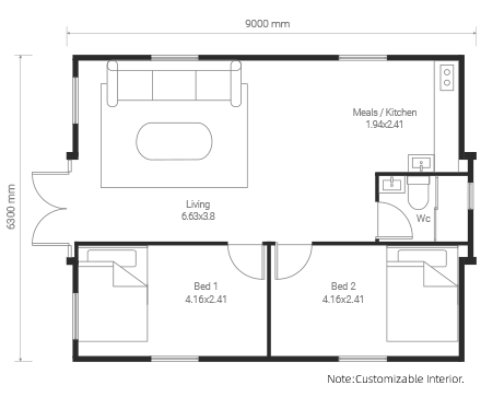 20m² Floor Plan