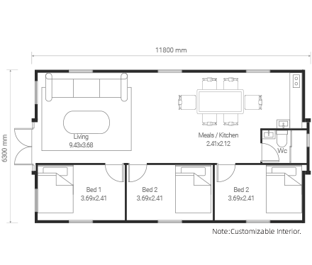 30m² Floor Plan