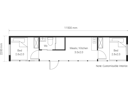 20m² Floor Plan