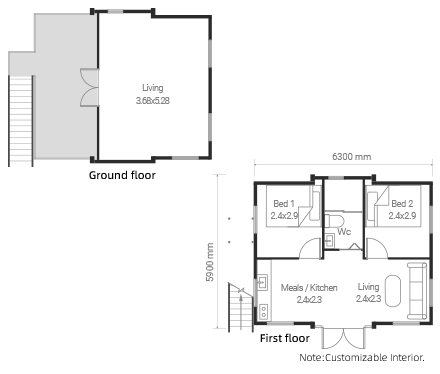 40m² Floor Plan